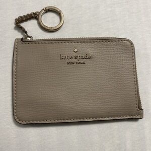 Kate Spade New York‎ Medium L-zip Card  Holder with Key Chain Taupe